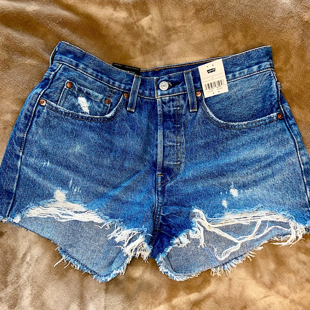 Levi’s High Rise Denim Raw Him Shorts
